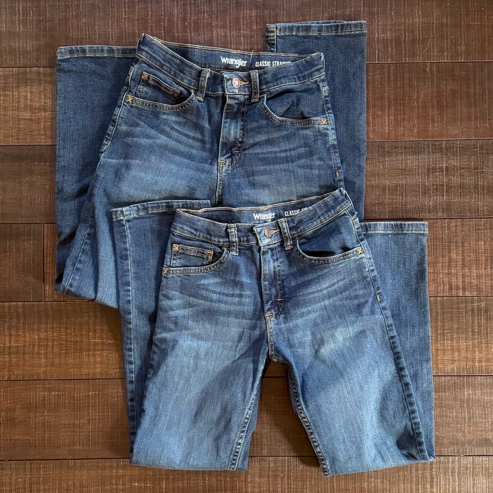 Boy's Wrangler Blue Jeans - 2 pair bundle